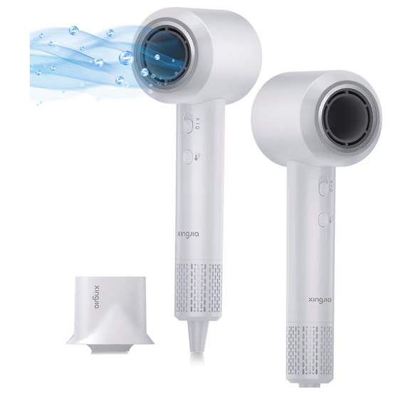 Other - White Hair Dryer with Nozzle Attachment